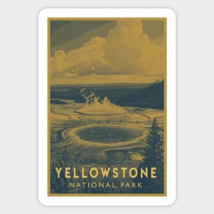 Duotone Yellowstone National Park Travel Poster Sticker